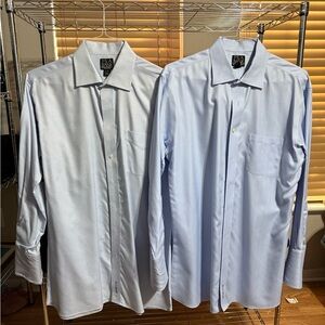 Jos A Bank Lot of 2 Dress Shirts 17/34 Light Blue
